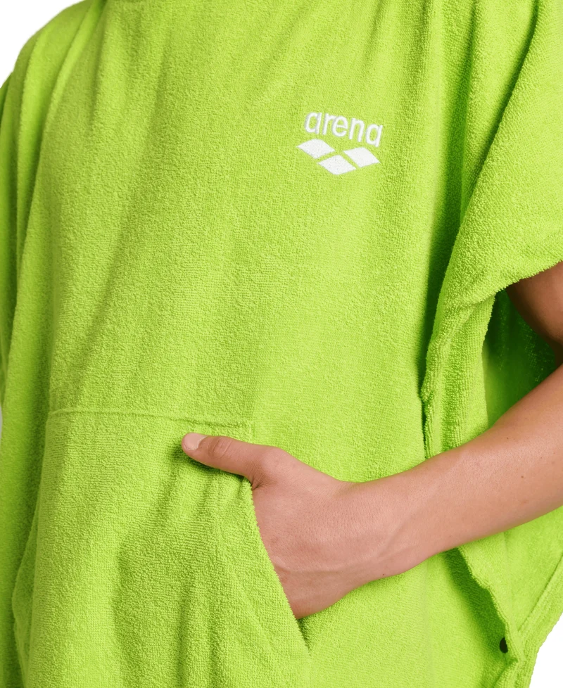 Arena Cotton Unisex Poncho Artic Lime-White