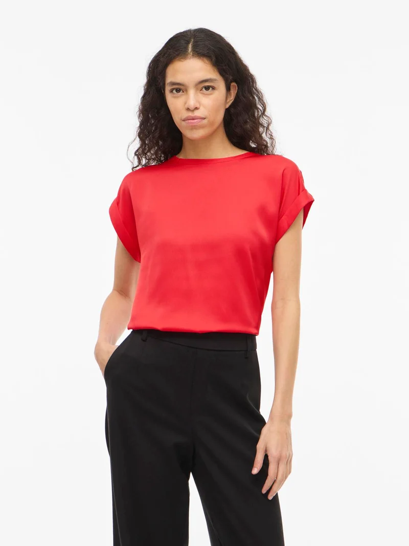 VIELLETTE S/S SATIN TOP