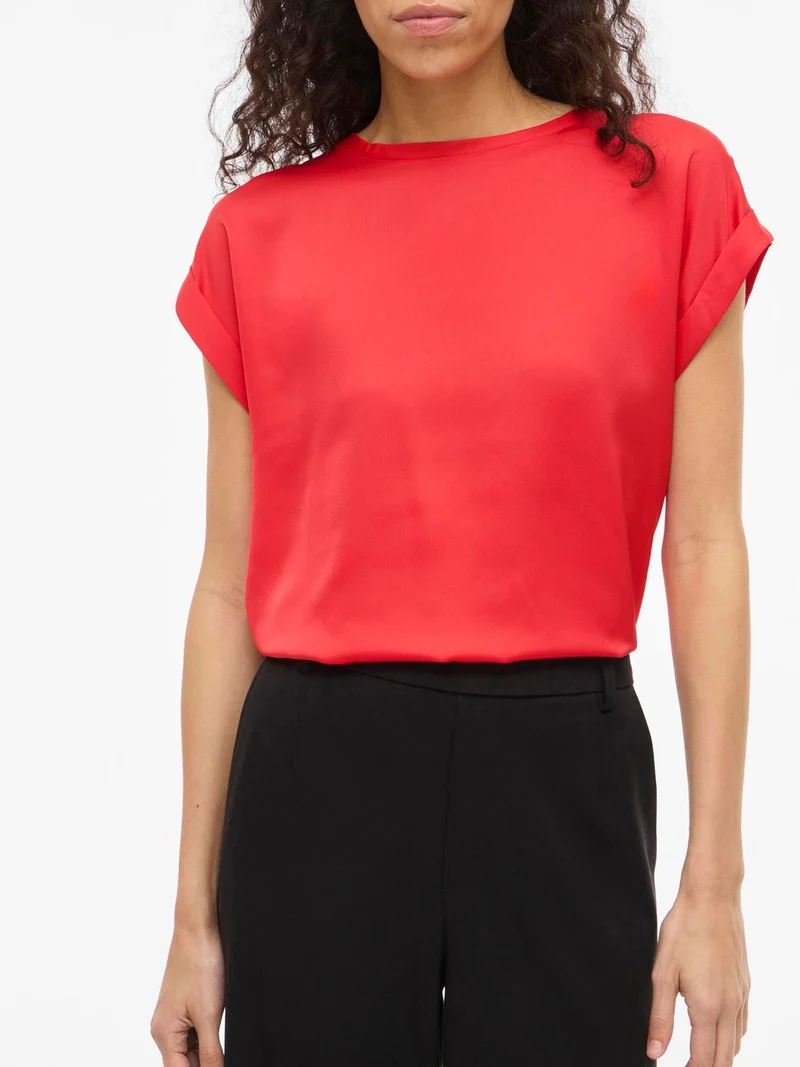 VIELLETTE S/S SATIN TOP