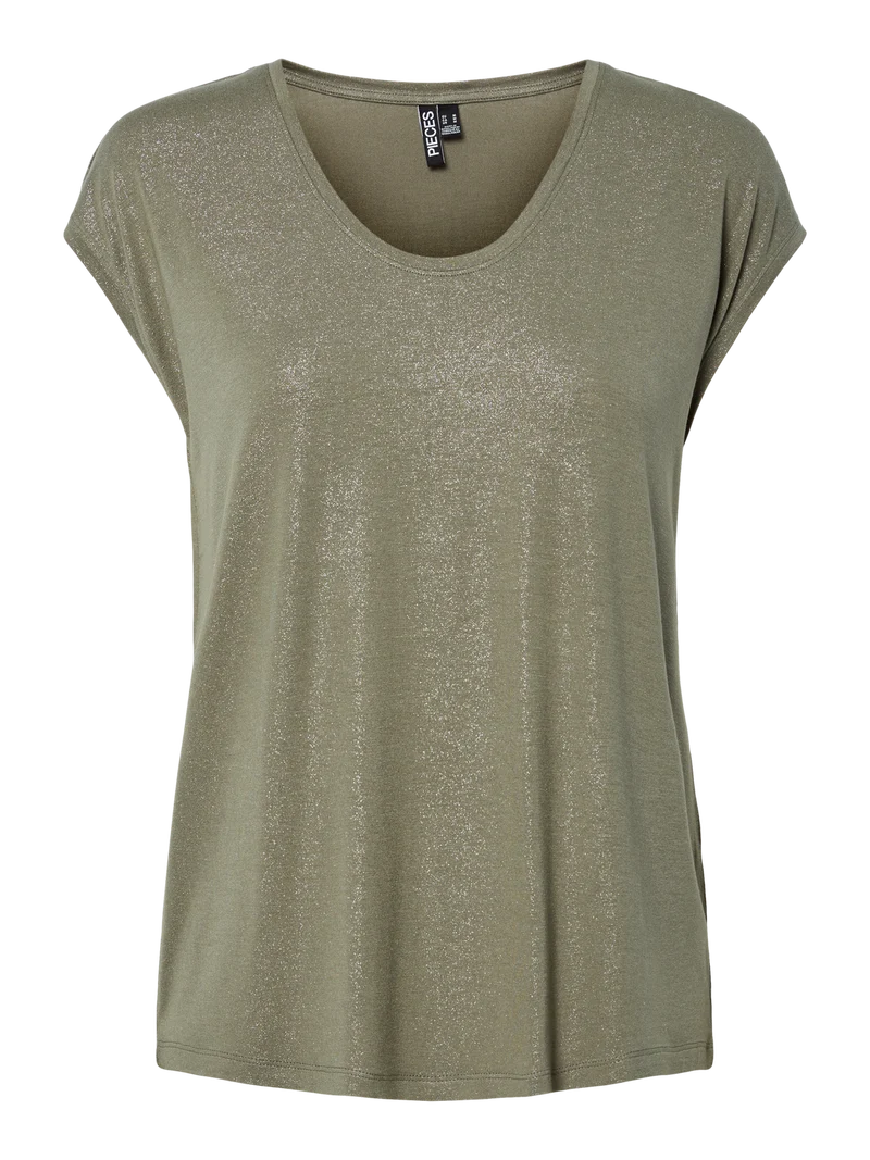 PCALICE SS GLITTER TEE