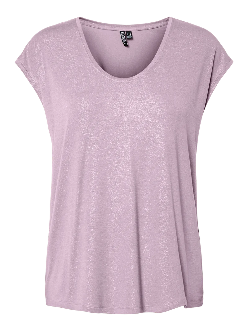 PCALICE SS GLITTER TEE