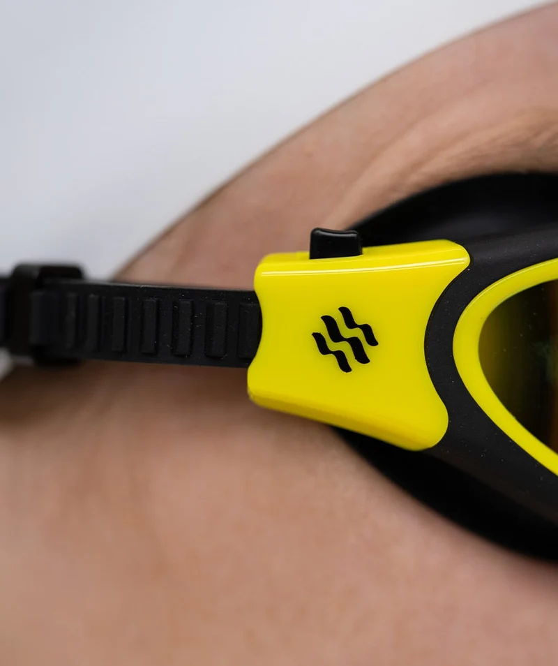 Watery Schwimmbrille für Freizeitschwimmer - Raven Mirror - Schwarz/Gelb