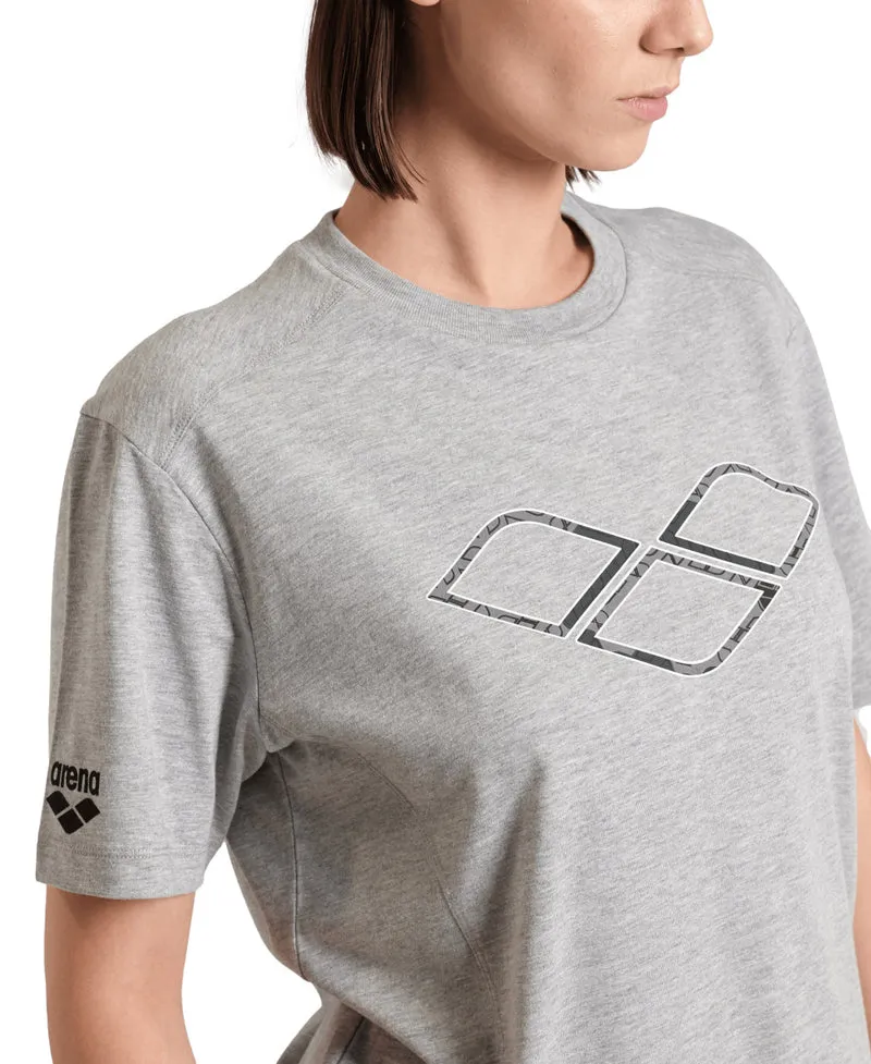 Arena Unisex T-Shirt Logo Cotton Medium Grey Heather