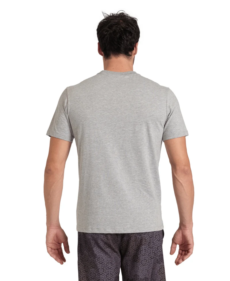 Arena Unisex T-Shirt Logo Cotton Medium Grey Heather
