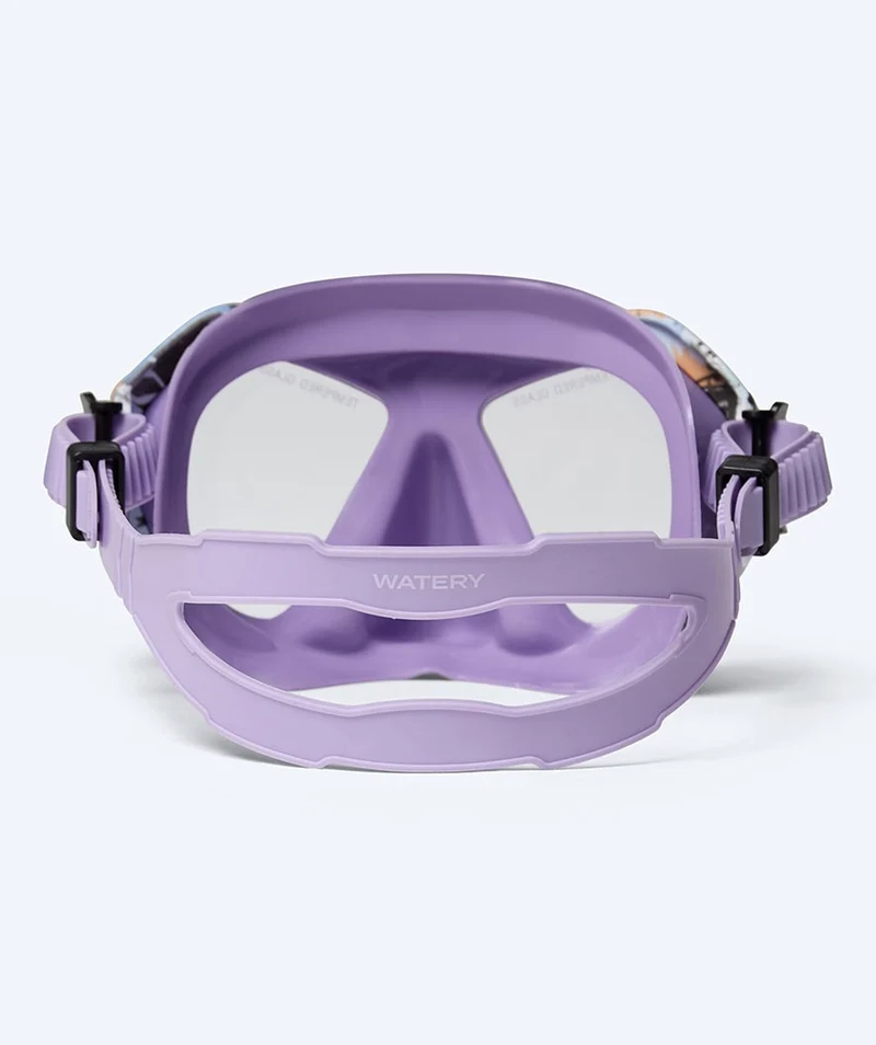 Watery Combo Schnorchelset für Junioren (8-15) - Riku Camo - Lila