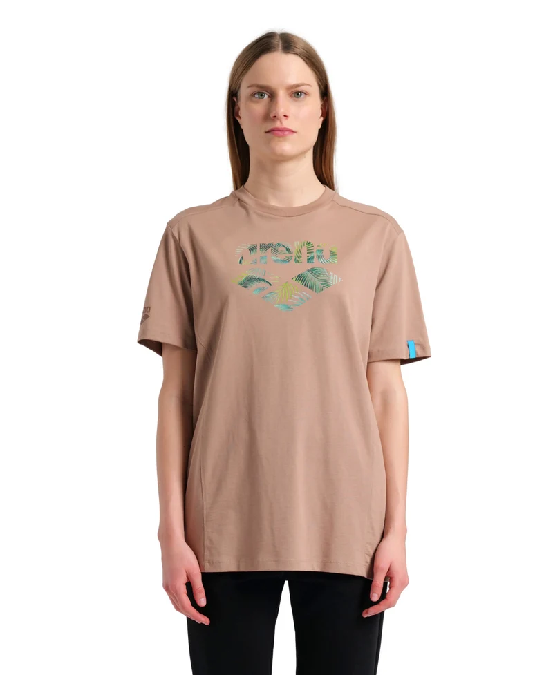 Arena Unisex T-Shirt Logo Cotton Caramelo
