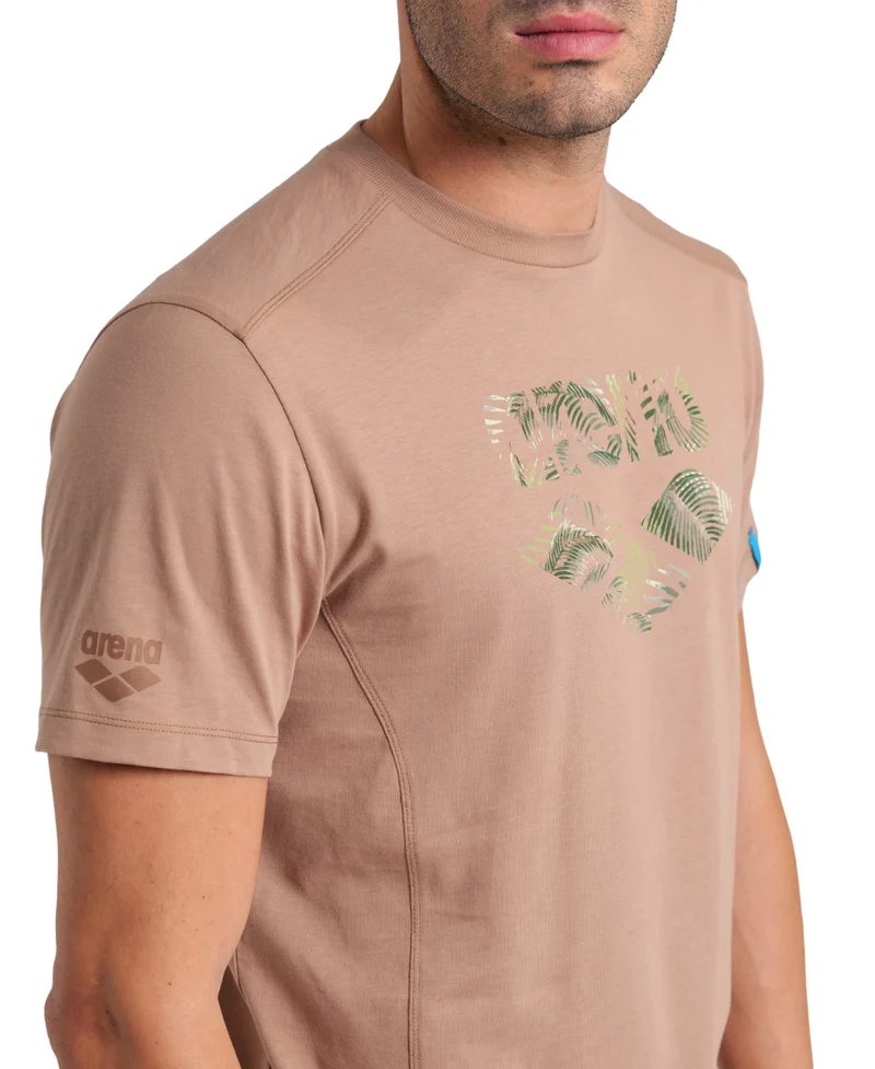 Arena Unisex T-Shirt Logo Cotton Caramelo