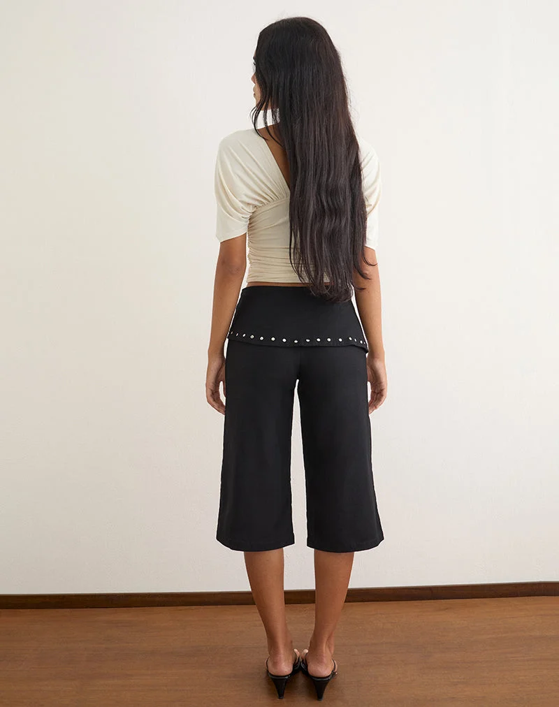 Oren Capri-Hose in Schwarz mit Nieten