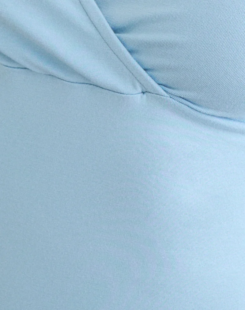 Trudis Wickeloberteil mit viertellangen Ärmeln aus Jersey in Cool Blue