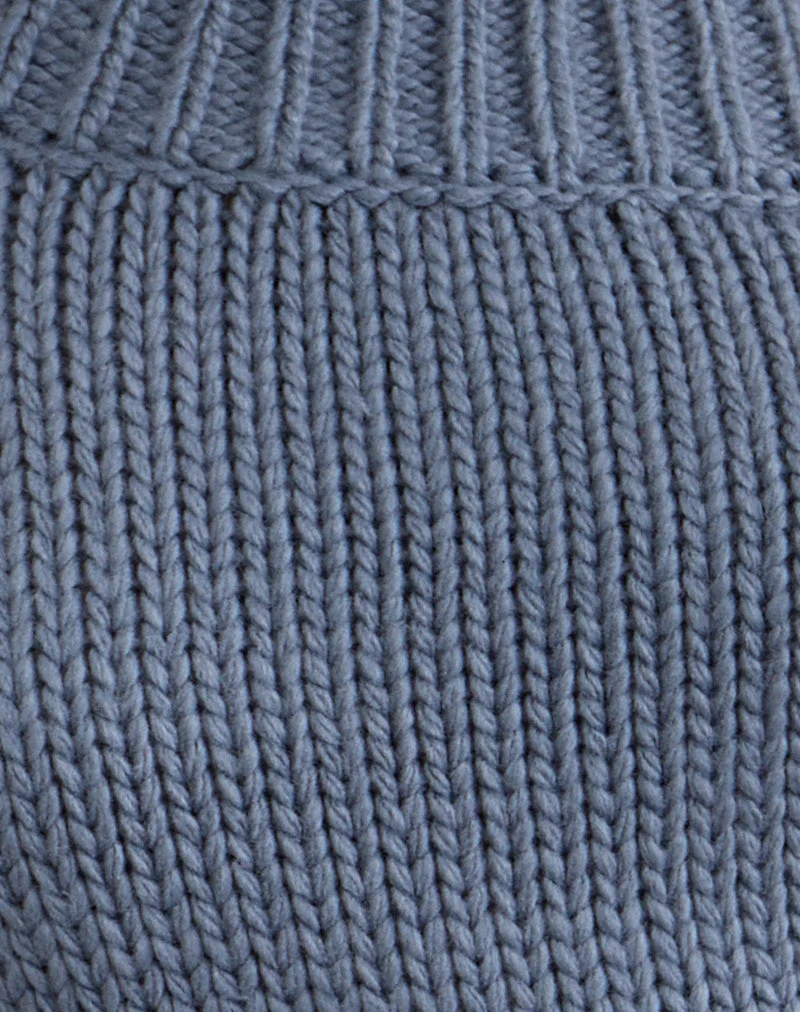 Anasera-Pullover mit schulterfreiem Ausschnitt in Schieferblau