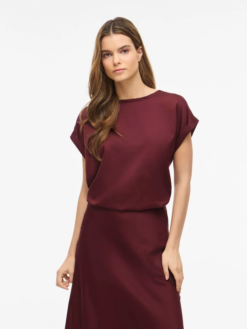 VIELLETTE S/S SATIN TOP