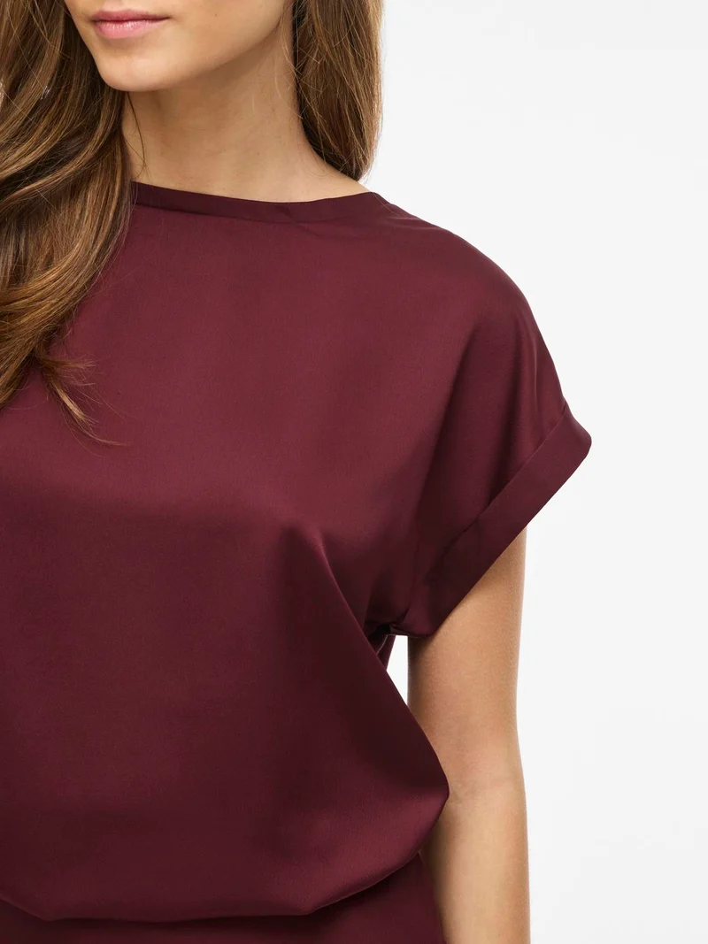 VIELLETTE S/S SATIN TOP