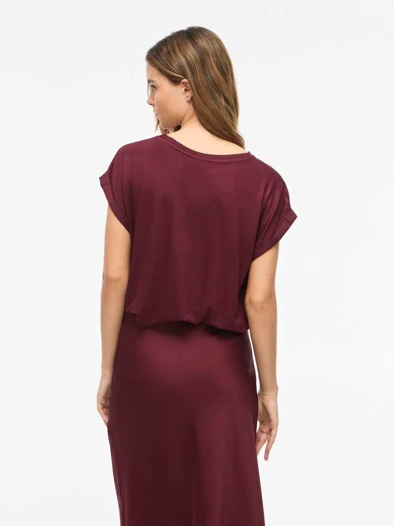 VIELLETTE S/S SATIN TOP
