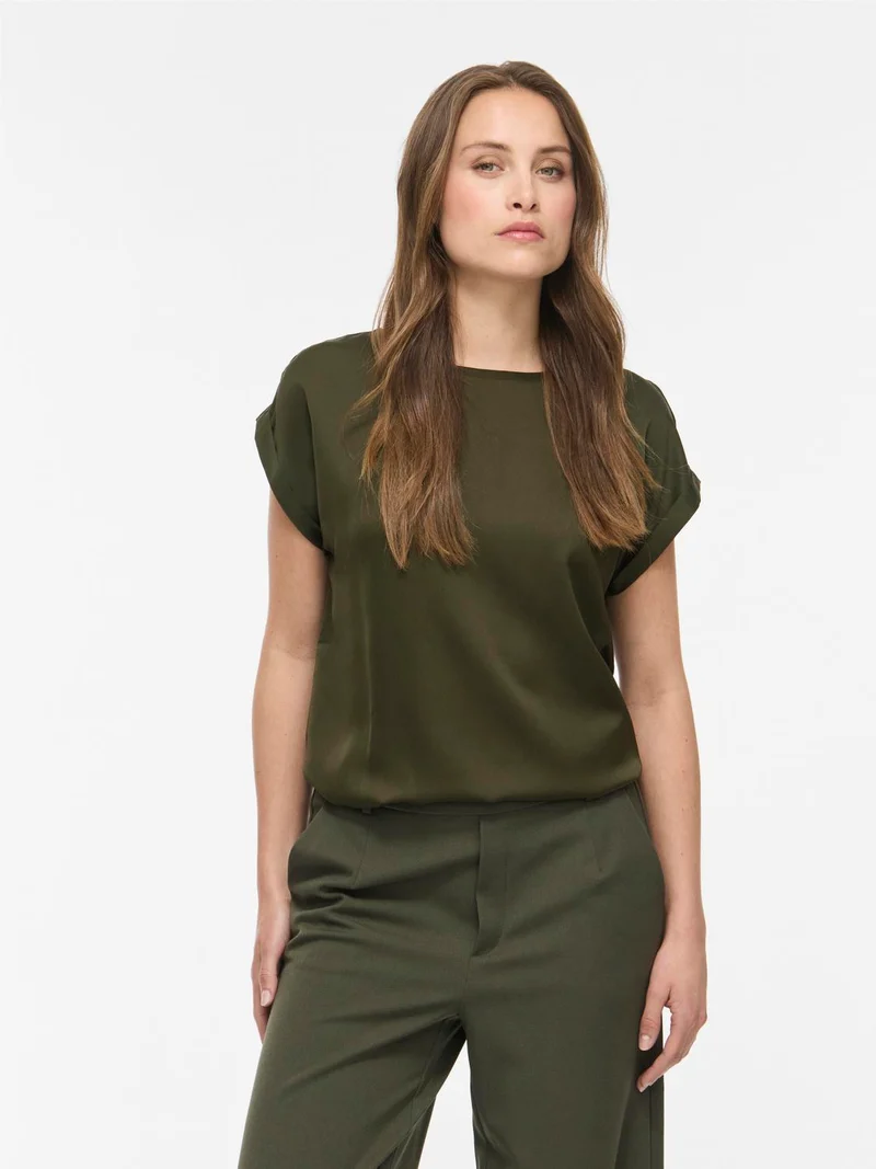 VIELLETTE S/S SATIN TOP