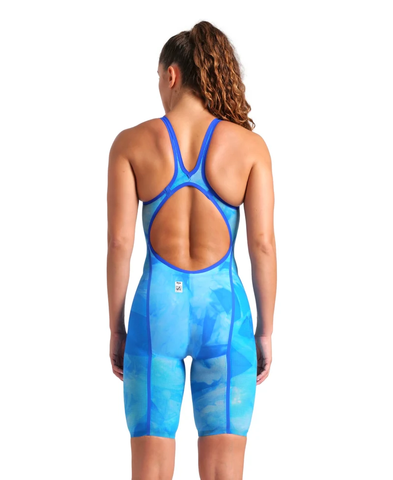 Arena Damen Powerskin Carbon Glide LE Bodysuit Open Back Tie Dye Cobaltblau