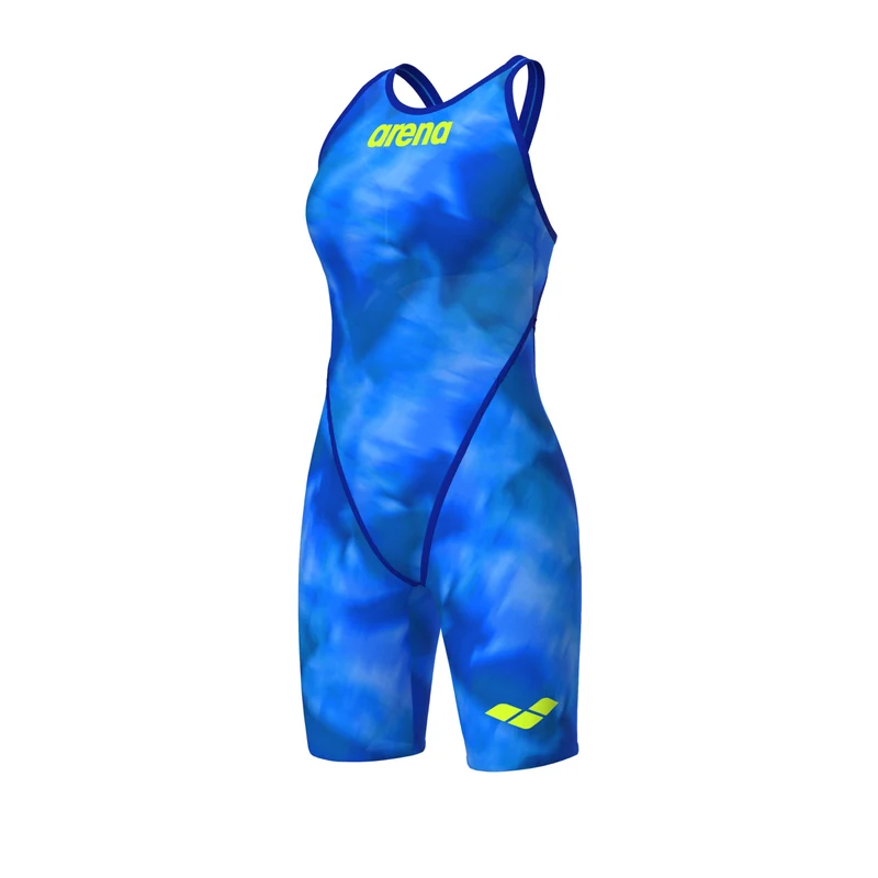 Arena Damen Powerskin Carbon Glide LE Bodysuit Open Back Tie Dye Cobaltblau