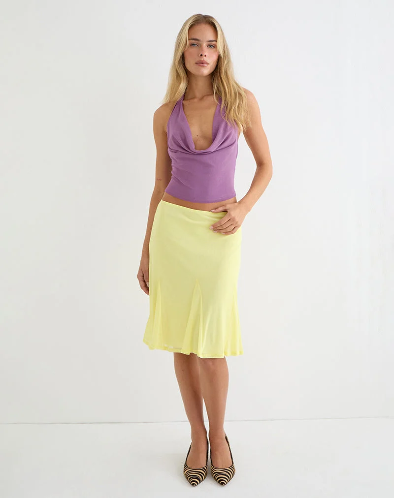 Bujou-Cowl-Top aus Netzstoff, lila