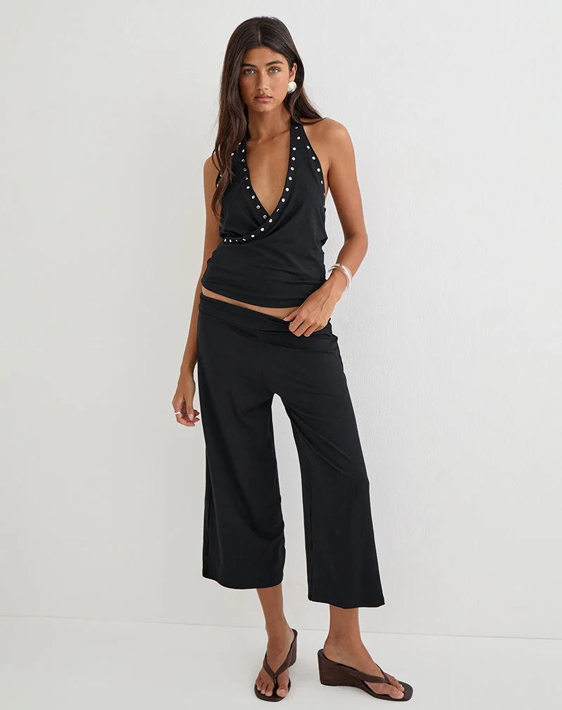 Hose „Ano Capri“ aus Rayon-Jersey, schwarz