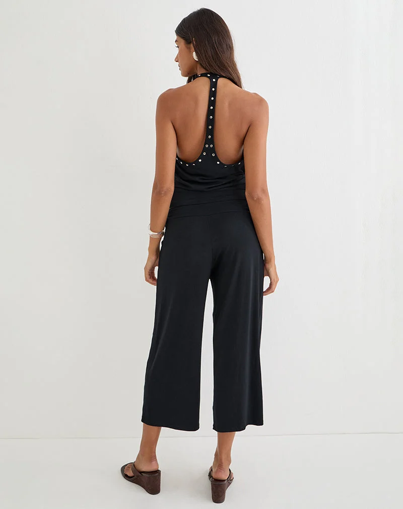 Hose „Ano Capri“ aus Rayon-Jersey, schwarz