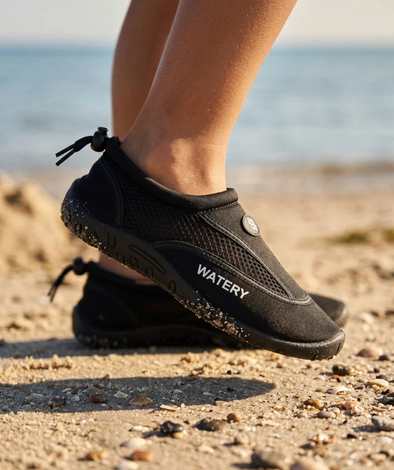 Watery Schwimmschuhe für Kinder - Crab - Schwarz
