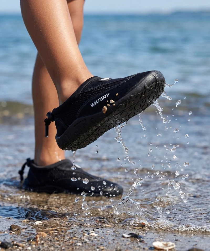 Watery Schwimmschuhe für Kinder - Crab - Schwarz