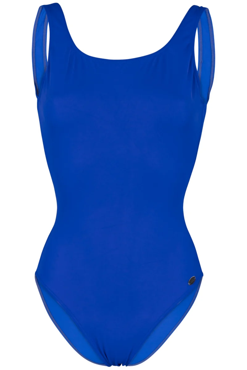 Fashy Damen Badeanzug Basic U-Rückenausschnitt royalblau