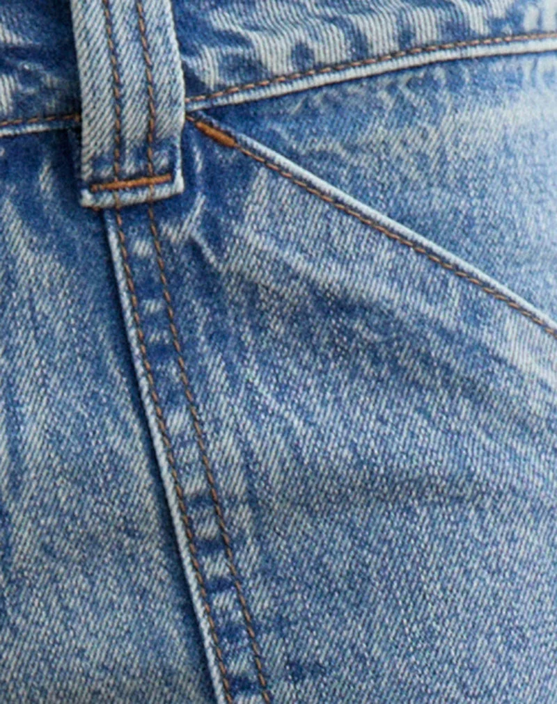 Cargo-Jeans mit niedriger Leibhöhe und lockerem Schnitt in True Blue