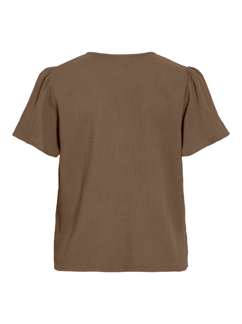 VILANIA V-NECK S/S DET. TOP