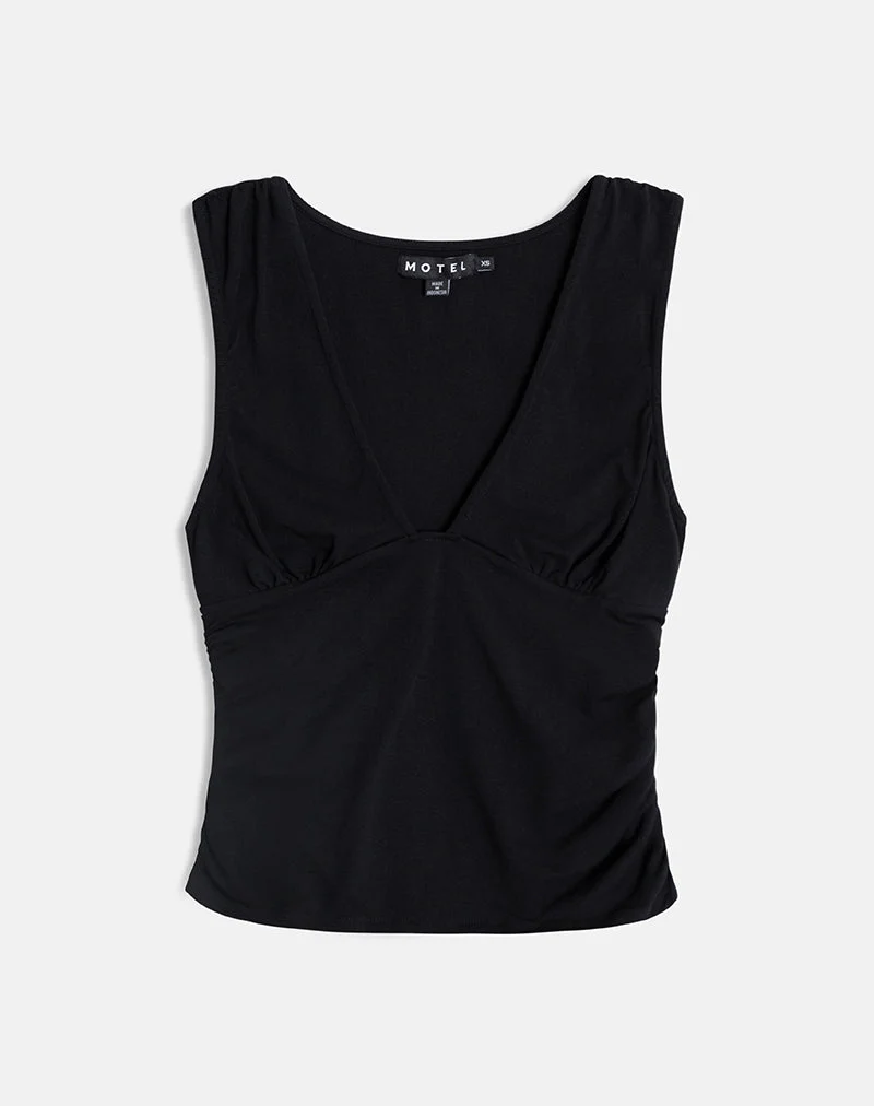 Lycia Plunge Top in Schwarz