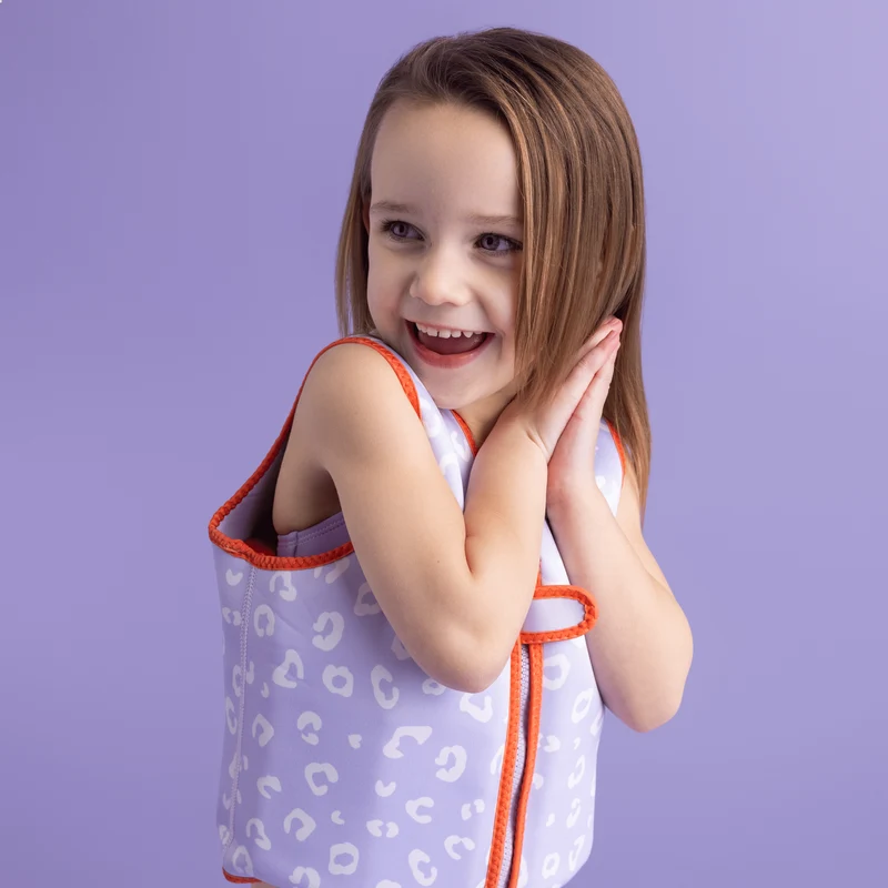 Swim Vest - Lila Leopard - 3/6 Years