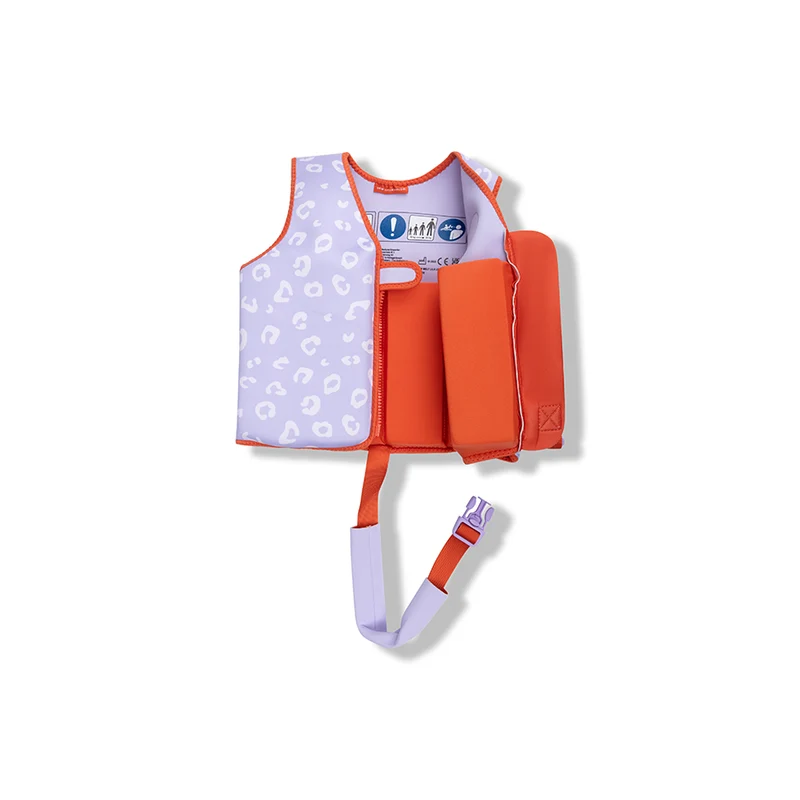 Swim Vest - Lila Leopard - 3/6 Years