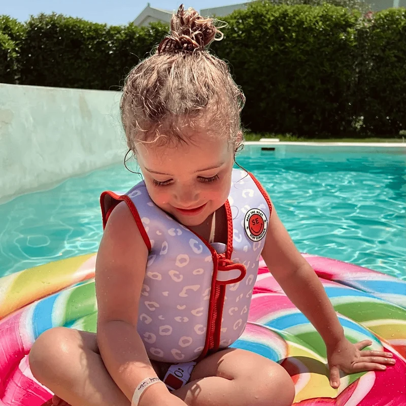 Swim Vest - Lila Leopard - 3/6 Years