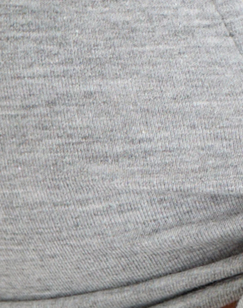 Marla Crop-Top mit Bindeband vorne in Grau meliert