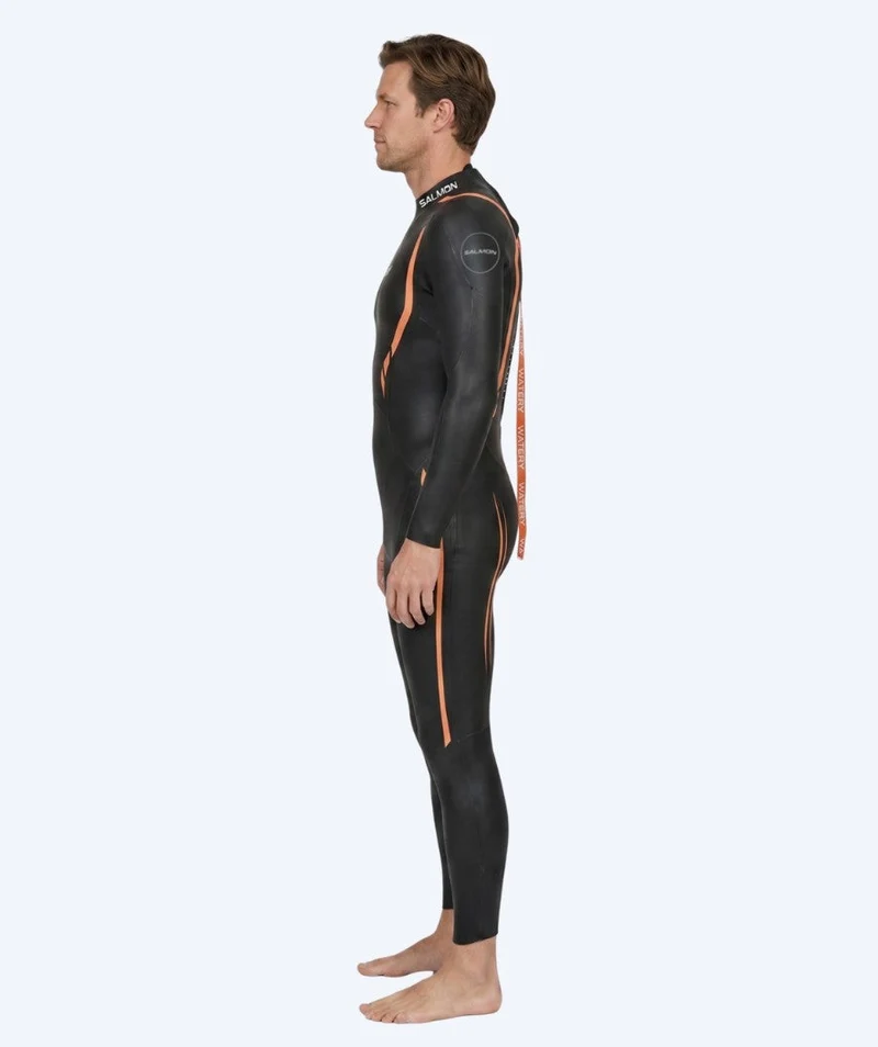 Watery Neoprenanzug für Herren - Salmon Glide - Schwarz/Orange