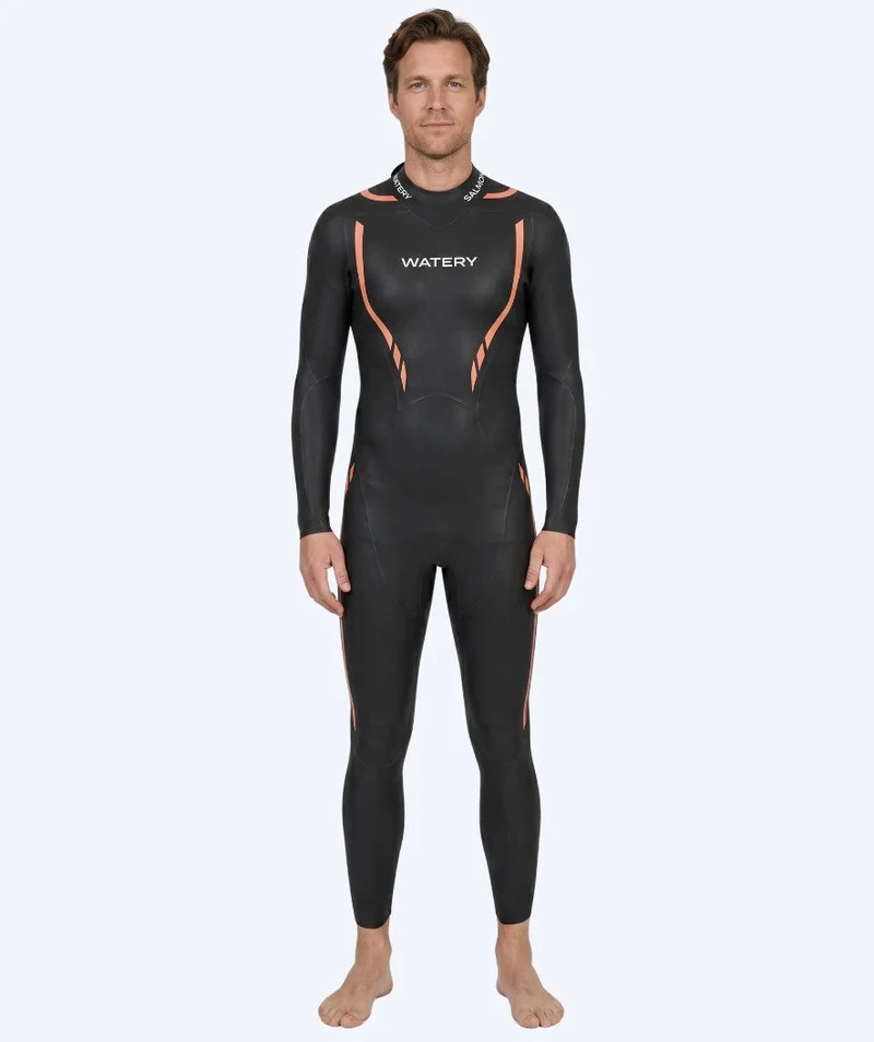 Watery Neoprenanzug für Herren - Salmon Glide - Schwarz/Orange