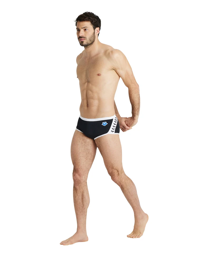 Arena Icons Herren Badehose Low Waist Solid schwarz-weiß