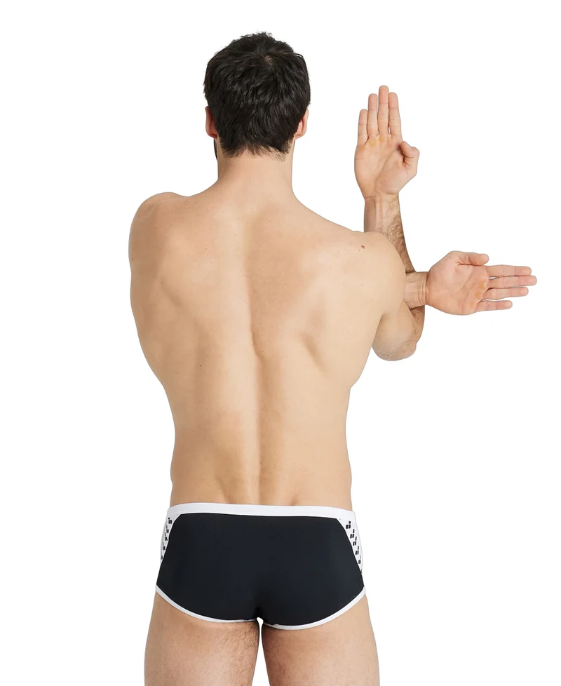 Arena Icons Herren Badehose Low Waist Solid schwarz-weiß