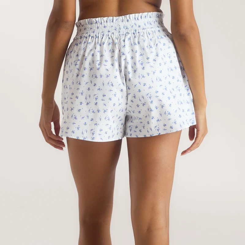 Bloom & Stripe Pyjamashort - Blau