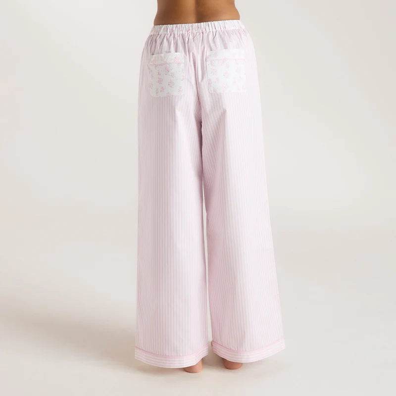 Bloom & Stripe Pyjamahose - Rosa