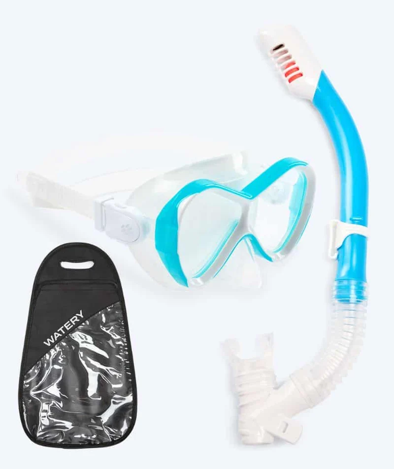 Watery Combo Schnorchelset für Kinder - Triton Full-dry - Hellblau