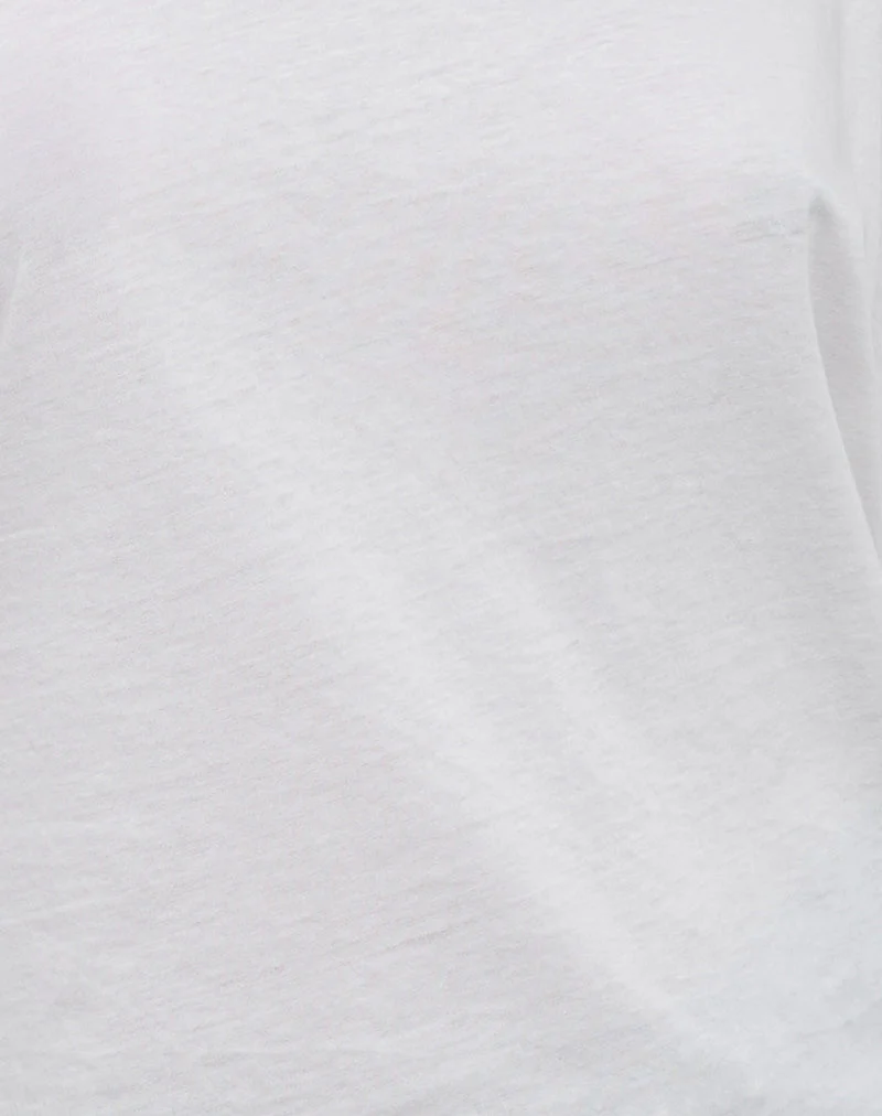 Damian schulterfreies Langarm-Basic-Top in Elfenbein