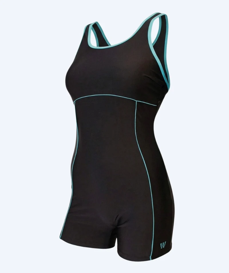 Mirou Badeanzug mit Bein für Damen - 244S - Hellblau/Schwarz