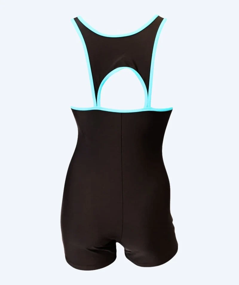 Mirou Badeanzug mit Bein für Damen - 244S - Hellblau/Schwarz