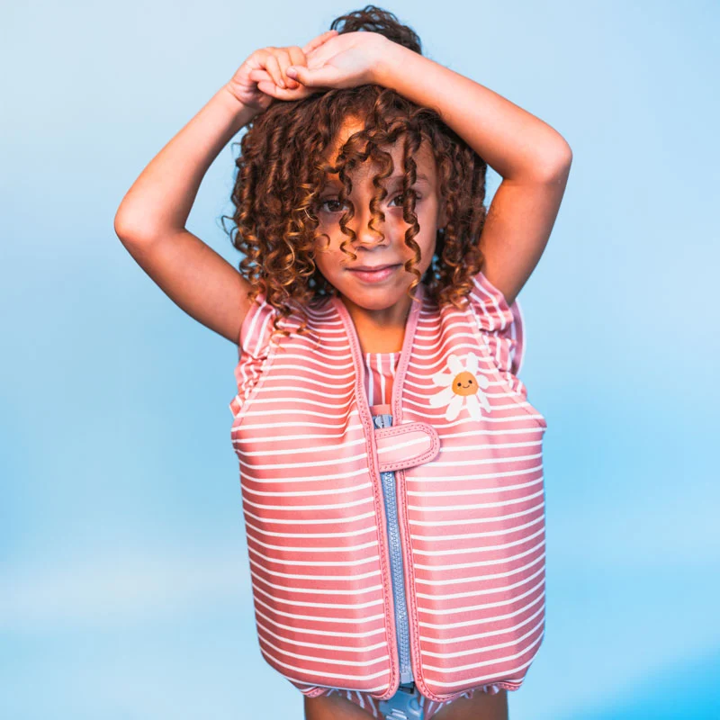 Swim Vest - Red/White - Daisy Flower