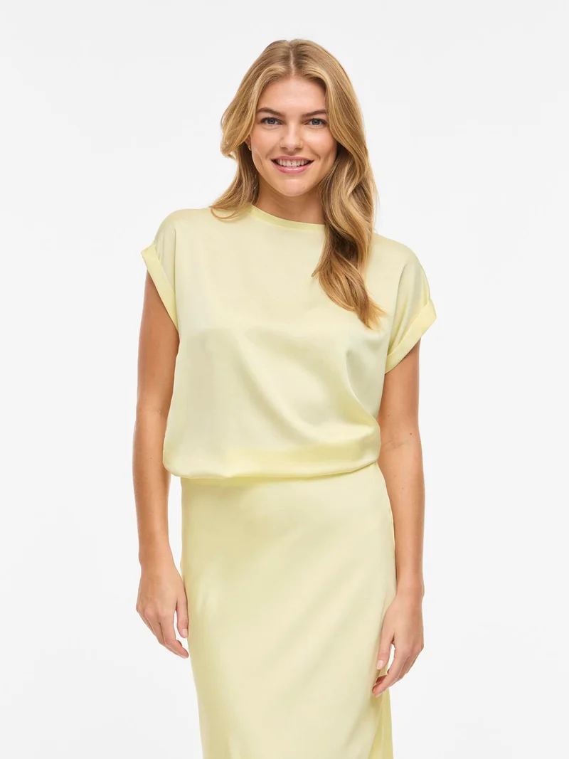 VIELLETTE S/S SATIN TOP