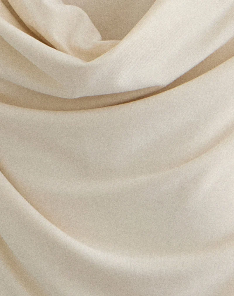 Olinda-Haltertop aus Cupro in Creme