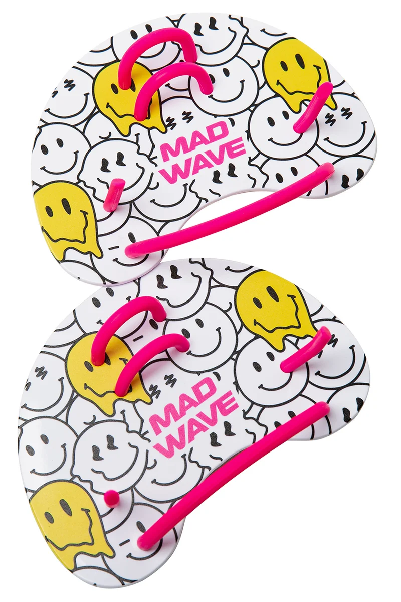 MAD Wave Finger Paddles Fun Smileys Pink-Weiß-Gelb