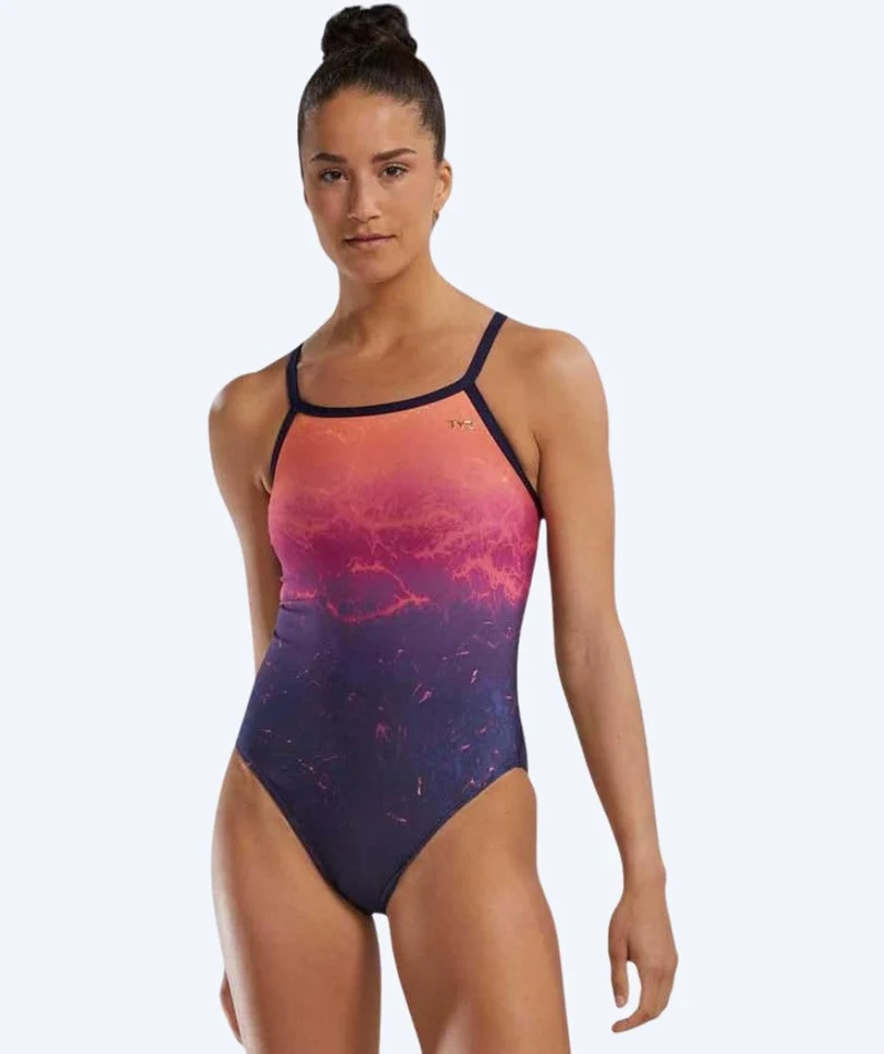 TYR Badeanzug für Damen - Durafast Elite Cut - Dunkelblau/Mehrfarbig