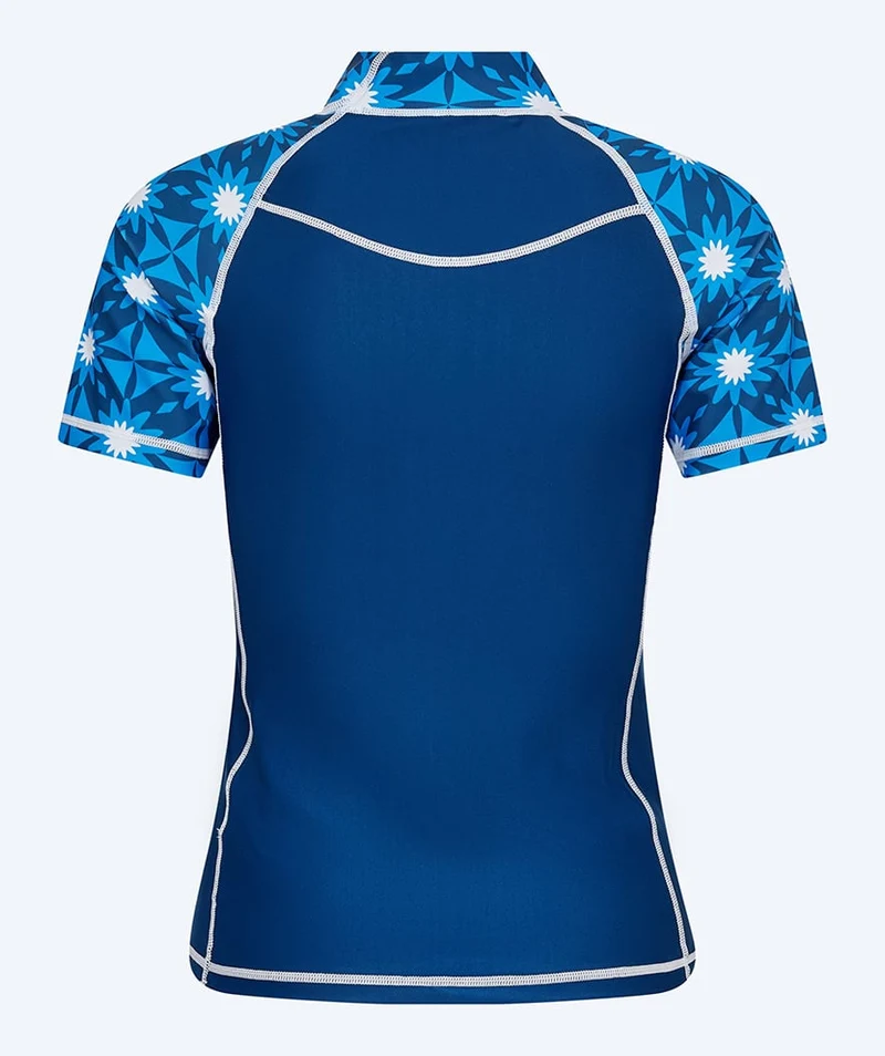 Watery UV Shirt für Damen - Aiko Kurzarm Rashguard - Blau/Dunkelblau