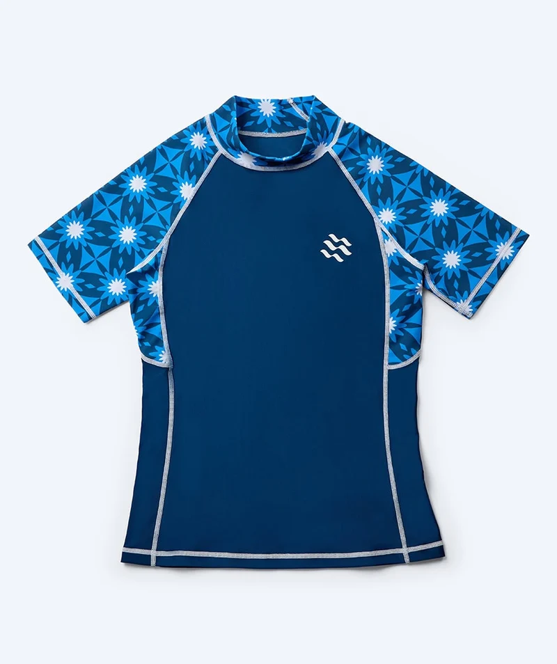 Watery UV Shirt für Damen - Aiko Kurzarm Rashguard - Blau/Dunkelblau